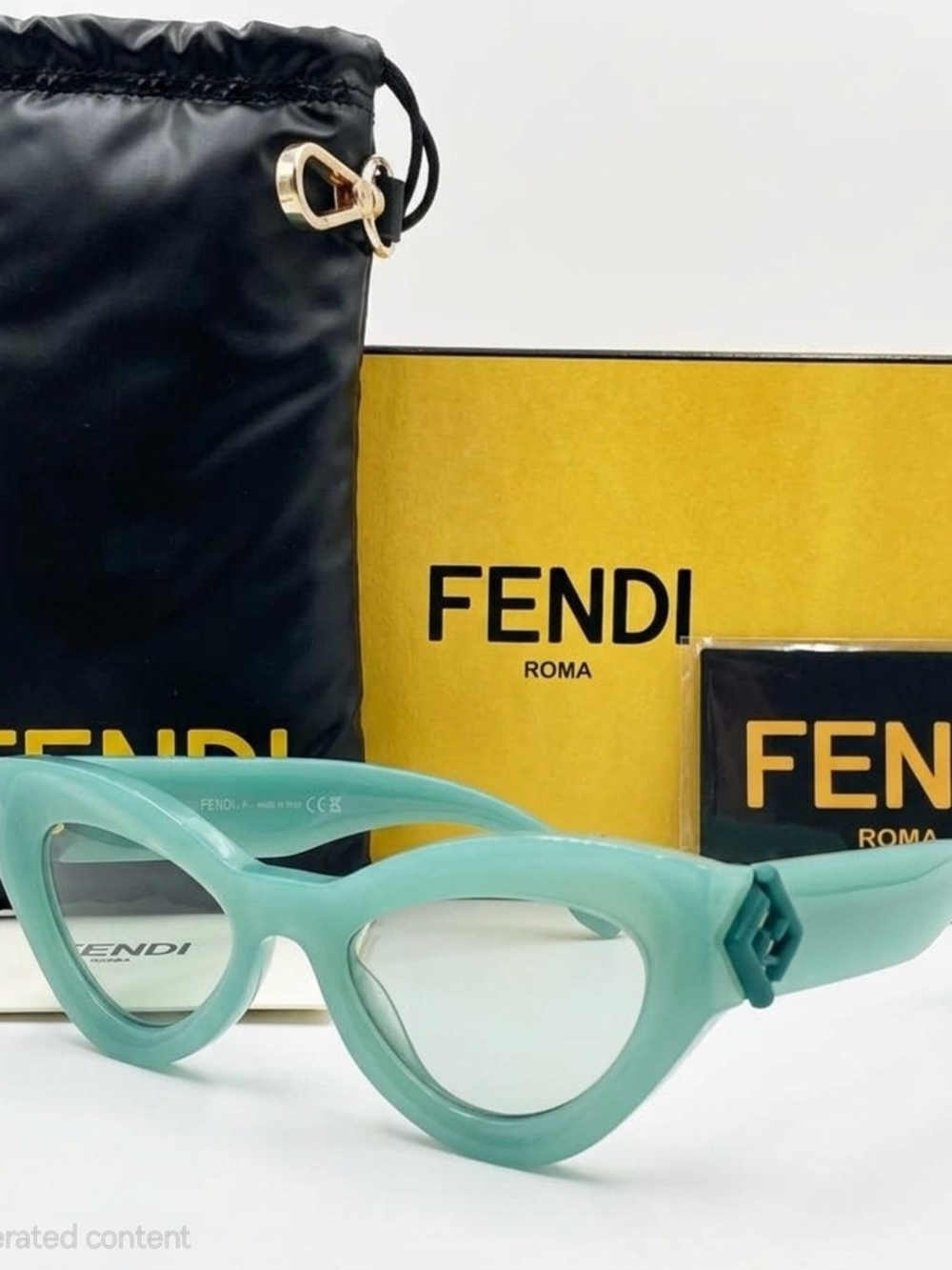 Full Set, Authentic, Fendi Milky Green Sunglasses, FE40146I RX Ready